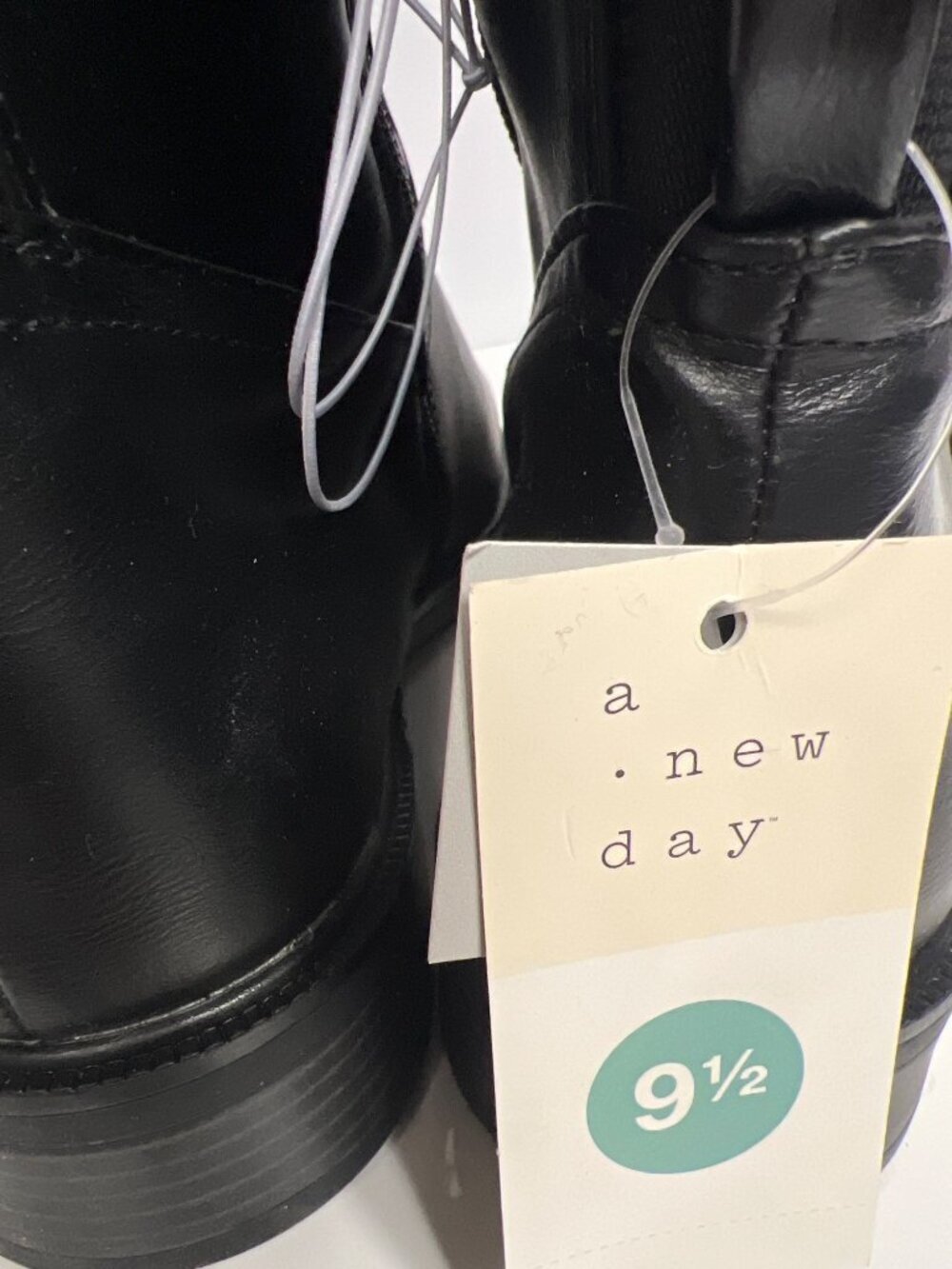 A New Day Women's Boots Knee High Black Faux Leather Size 9.5 Western NEW - Picture 6 of 11